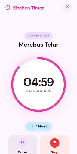 Kitchen Timer countdown in progress